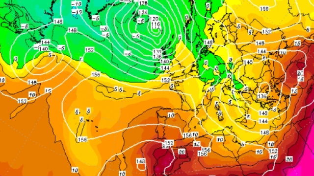 Mappa modello matematico GFS a 144 ore.