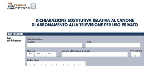 Dichiarazione di non detenzione TV per il canone Rai