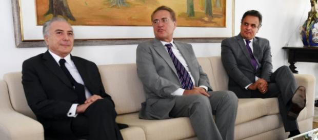 Michel Temer, Renan Calheiros e Aécio Neves Michel Temer, Renan Calheiros e Aécio Neves