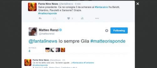 Screenshot del Tweet di Matteo Renzi.
