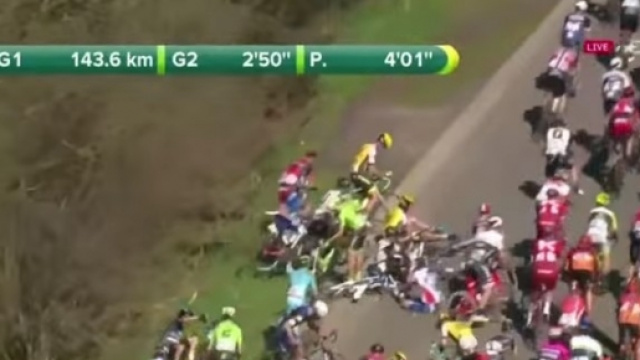 La caduta in cui &egrave; rimasto coinvolto Demare