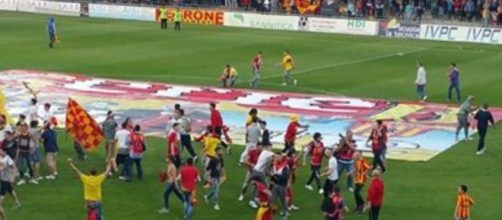 La grande festa del Benevento a fine gara