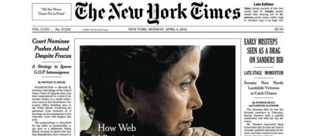 Capa do The New York Times dessa segunda-feira Capa do The New York Times dessa segunda-feira