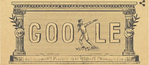 Doodle do Google em homenagem a primeira Olimpíada da Era Moderna.