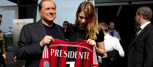 Il presidente del Milan, Silvio Berlusconi, insieme alla figlia Barbara