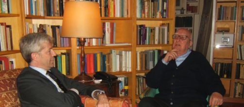 Il sindaco di Agrigento, Lillo Firetto con lo scrittore Andrea Camilleri