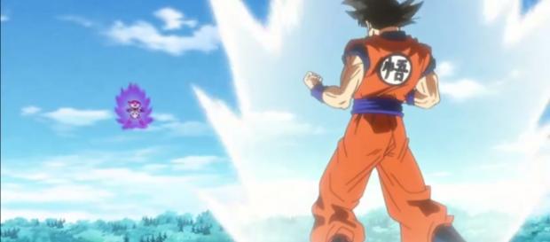 Goku peleando contra el falso Monaka Goku peleando contra el falso Monaka