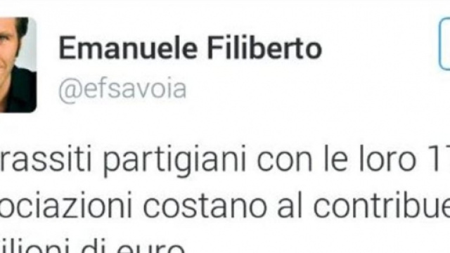 Sta facendo discutere un tweet apparso sul profilo di Emanuele Filiberto