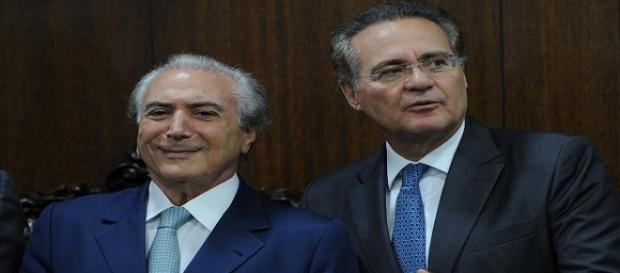 O vice-presidente Michel Temer e o presidente do Senado, Renan Calheiros O vice-presidente Michel Temer e o presidente do Senado, Renan Calheiros