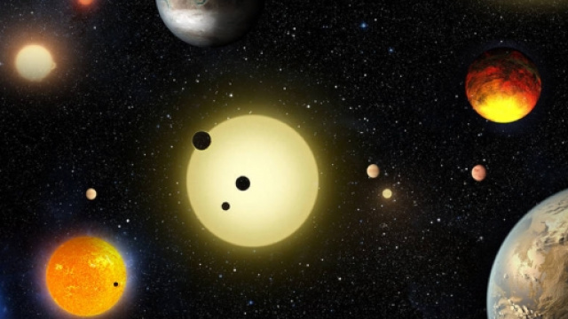 Un'immagine artistica delle scoperte di Kepler