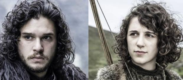Jon Nieve y su supuesta hermana Meera Jon Nieve y su supuesta hermana Meera