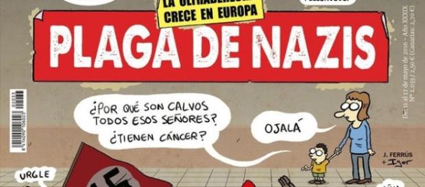 La portada de 'El Jueves' de esta semana, que va directa a por los nazis. La portada de 'El Jueves' de esta semana, que va directa a por los nazis.