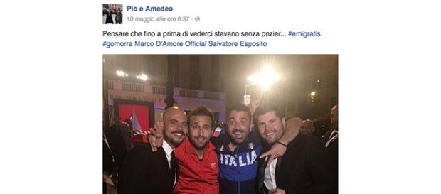 Pio e Amedeo con Marco D’Amore e Salvatore Esposito Pio e Amedeo con Marco D’Amore e Salvatore Esposito