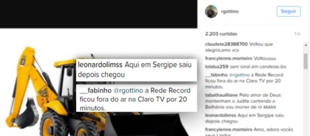 Comentários no perfil @rgottino Comentários no perfil @rgottino