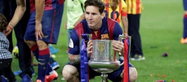 Leo Messi celebrando la victoria en la Copa del Rey 2014/2015 Leo Messi celebrando la victoria en la Copa del Rey 2014/2015