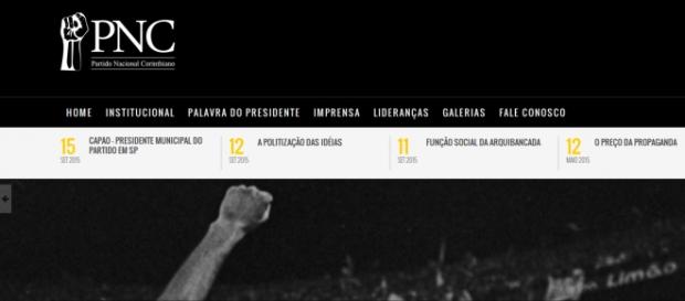 Partido Nacional Corinthiano. Reprodução site oficial Partido Nacional Corinthiano. Reprodução site oficial