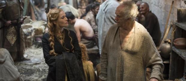 Cersei Lannister y Gorrión Supremo. Cersei Lannister y Gorrión Supremo.