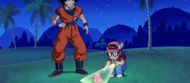 Goku y Arale se re encuentran después de mas de 20 años. Goku y Arale se re encuentran después de mas de 20 años.