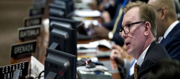 O embaixador dos EUA na OEA, Michael Fitzpatrick O embaixador dos EUA na OEA, Michael Fitzpatrick