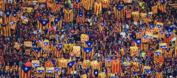 Esteladas en un partido del F.C. Barcelona Esteladas en un partido del F.C. Barcelona