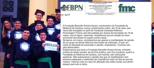 FMC emitiu nota oficial sobre manifestação de alunos à favor de Bolsonaro FMC emitiu nota oficial sobre manifestação de alunos à favor de Bolsonaro