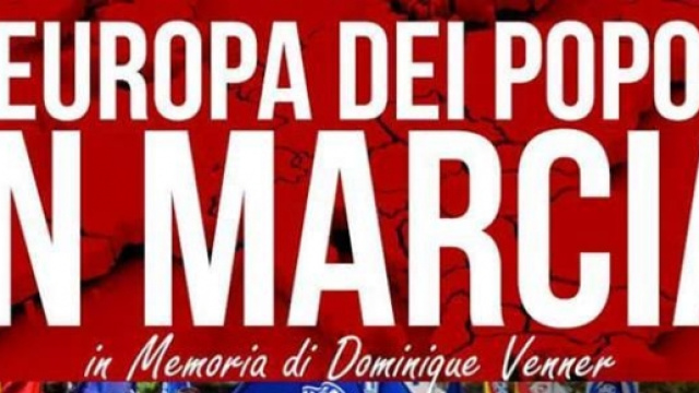 Il manifesto della manifestazione dell'estrema destra europea prevista per il 21 maggio