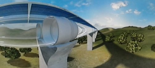 Prospetto del 'tubo' dove viaggerà il convoglio Hyperloop