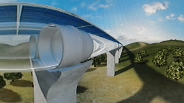 Prospetto del 'tubo' dove viagger&agrave; il convoglio Hyperloop