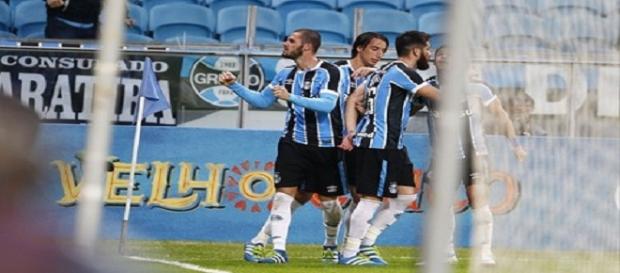 Grêmio vence o Flamengo na Arena. Foto: Divulgação Grêmio. Grêmio vence o Flamengo na Arena. Foto: Divulgação Grêmio.