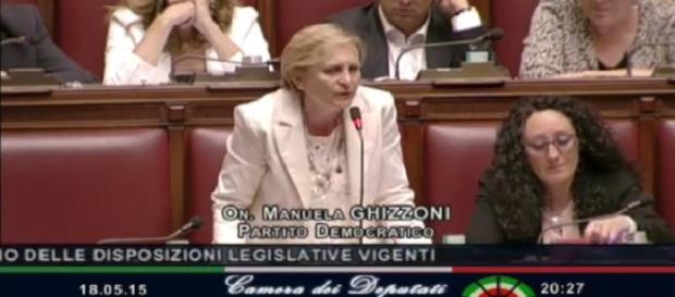 L'on. Ghizzoni durante un intervento alla Camera L'on. Ghizzoni durante un intervento alla Camera