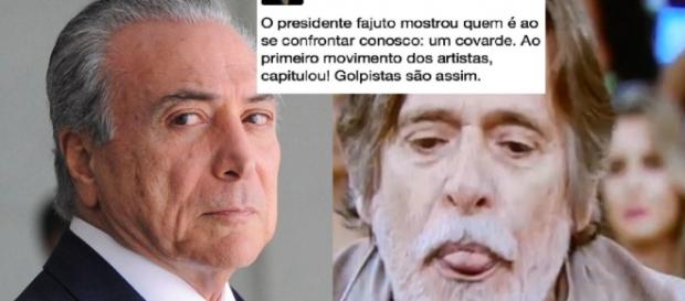 Michel Temer e José de Abreu - Foto/Montagem Michel Temer e José de Abreu - Foto/Montagem
