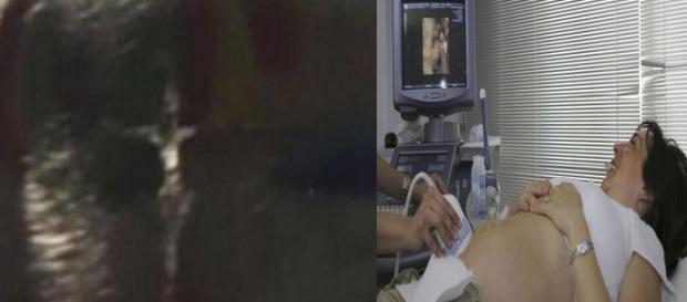 Mujer embarazada junto a Jesucrísto Mujer embarazada junto a Jesucrísto
