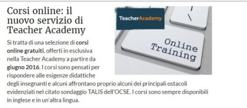 Come fare per partecipare ai corsi online teacher academy