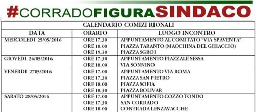 Calendario comizi rionali di Corrado Figura.