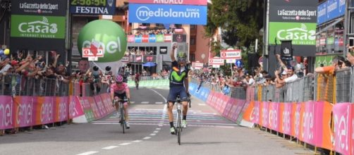 Prima vittoria al Giro d'Italia per Alejandro Valverde - Foto Ansa/Di Meo - Peri - Zennaro