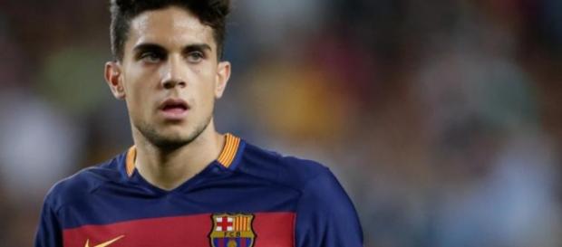 Bartra durante un partido con el Barça. Bartra durante un partido con el Barça.