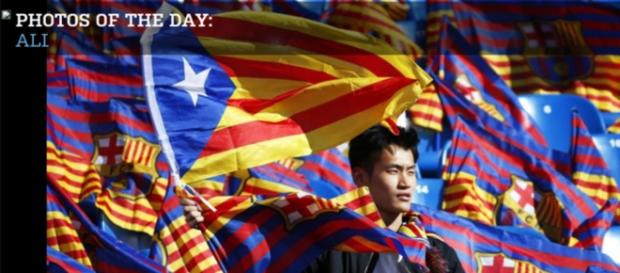 Imagen con una estelada aparecida hoy en The Wall Street Journal. Imagen con una estelada aparecida hoy en The Wall Street Journal.