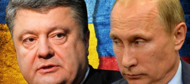 Piotr Poroshenko, presidente de Ucrania y Vladimir Putin, presidente de Rusia. Piotr Poroshenko, presidente de Ucrania y Vladimir Putin, presidente de Rusia.
