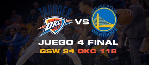 GSW 94 OKC 118 JUEGO 4 DE LA FINAL DE CONFERENCIA GSW 94 OKC 118 JUEGO 4 DE LA FINAL DE CONFERENCIA