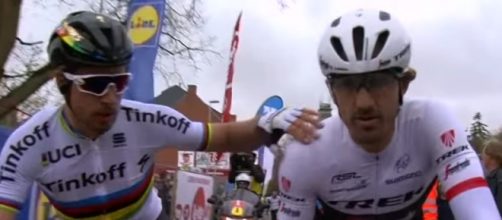 Fabian Cancellara in compagnia di Sagan