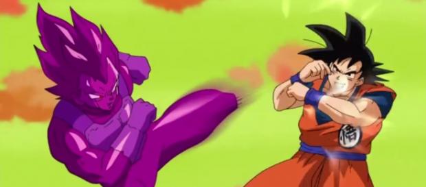 Una dura pelea entre Goku y la copia de Vegeta Una dura pelea entre Goku y la copia de Vegeta