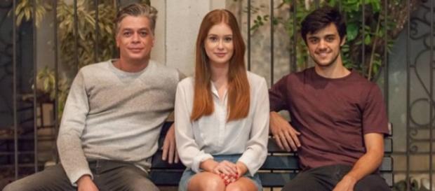 Os atores Fábio Assunção, Marina Ruy Barbosa e Felipe Simas Os atores Fábio Assunção, Marina Ruy Barbosa e Felipe Simas