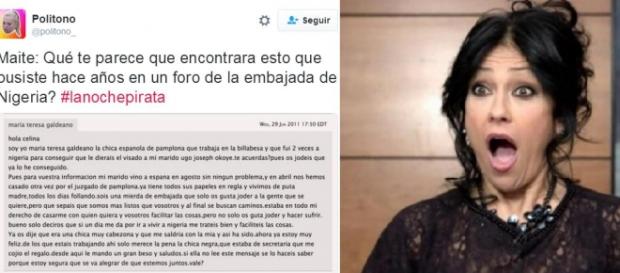 Maite, muy cabreada con la Embajada de Nigeria en 2011 Maite, muy cabreada con la Embajada de Nigeria en 2011