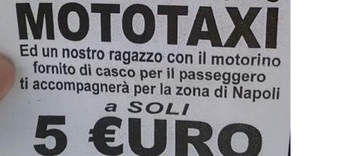 Vno del Moto taxi abusivo a Napoli