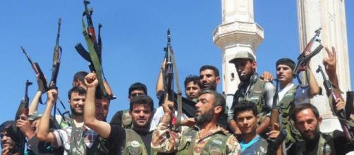 Un gruppo armato di ribelli siriani