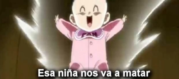Pan la nieta de Goku expulsando su poder. Pan la nieta de Goku expulsando su poder.