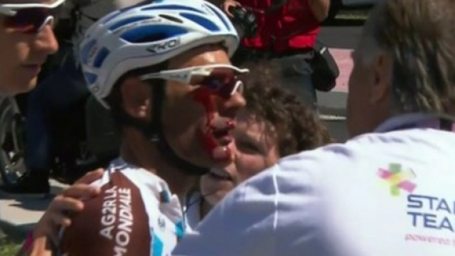 Jean Christophe Peraud dopo la caduta