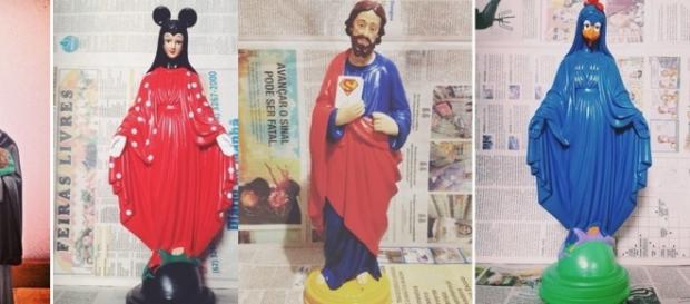 Um exemplo que foi bastante criticado foi a comparação da imagem da Virgem Maria que a artista a transformou em galinha pintadinha. Um exemplo que foi bastante criticado foi a comparação da imagem da Virgem Maria que a artista a transformou em galinha pintadinha.