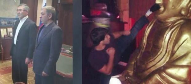 Un "băiat de băiat" în plină acţiune într-un lăcaş de cult Un "băiat de băiat" în plină acţiune într-un lăcaş de cult