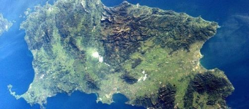 Un'immagine dall'alto della Sardegna